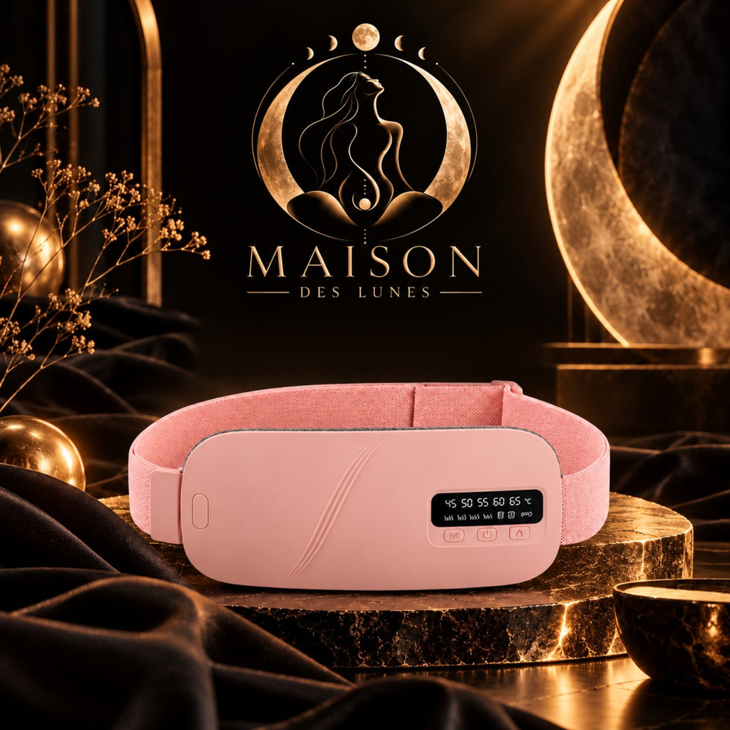 Ceinture chauffante menstruelle — chaleur et massage sans fil
