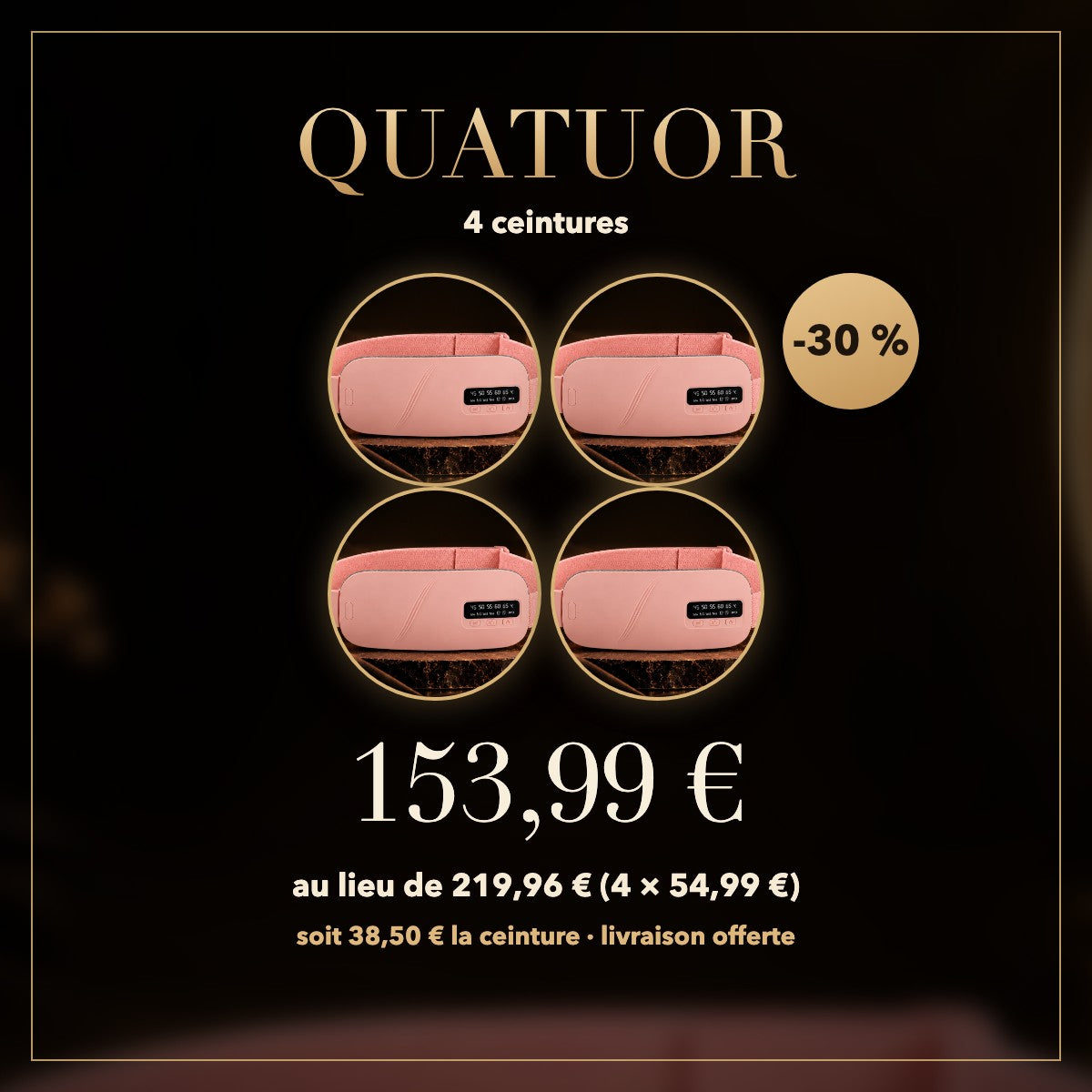 Ceinture chauffante menstruelle — chaleur et massage sans fil