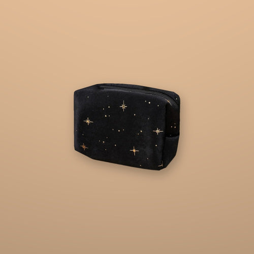 Pochette velours étoiles dorées